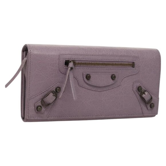 BALENCIAGA Classic Continental Zip Wallet Leather Purple - Picture 2 of 15